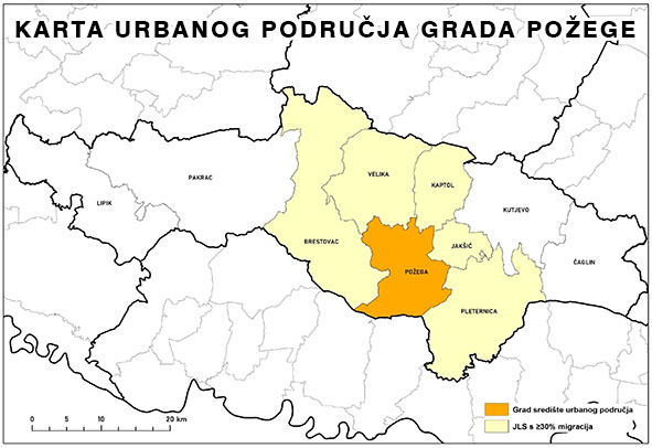 Karta UP grada Pozege