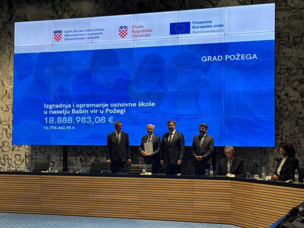 Gradonačelnik Glavić prisustvovao svečanom potpisivanju ugovora: Požega dobila više od 16 milijuna eura za novu školu u Babinom viru