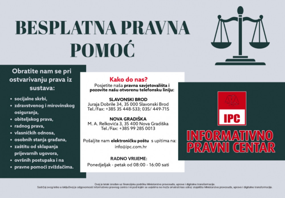 Besplatna pravna pomoć u Požegi 16. travnja 2026.