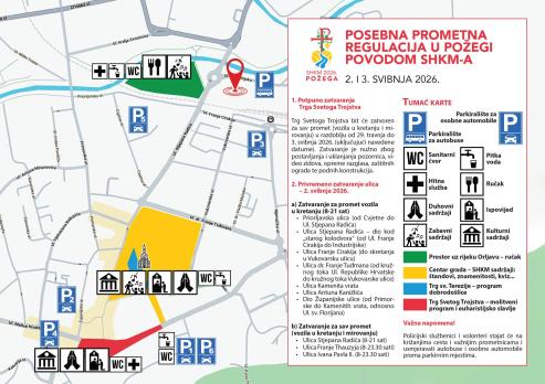 VELIKI SUSRET MLADIH Posebna prometna regulacija u Požegi povodom SHKM-a