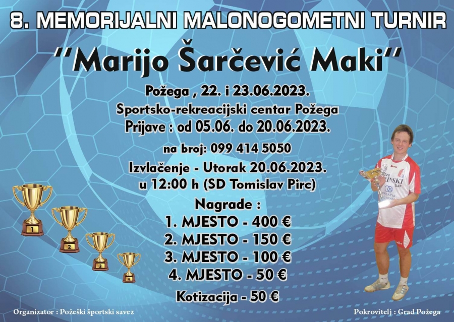 Počele prijave za 8. Memorijalni malonogometni turnir "Marijo Šarčević - Maki"