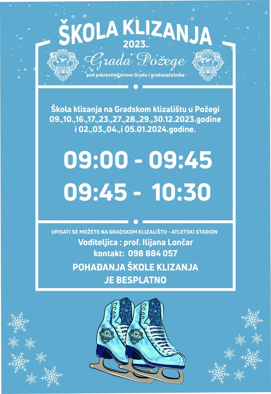 S radom počela Škola klizanja Požeškog športskog saveza i Grada Požege 