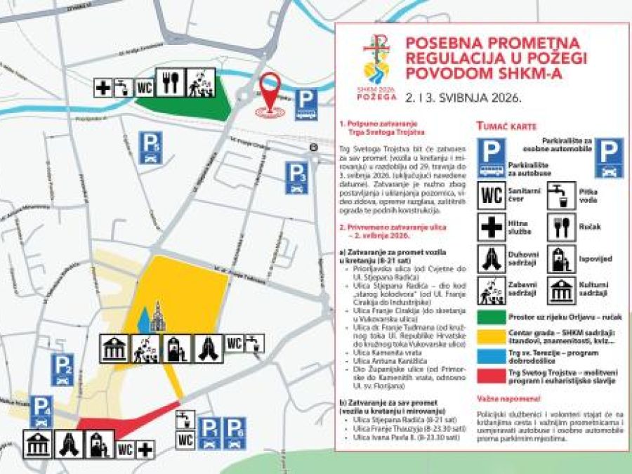 VELIKI SUSRET MLADIH Posebna prometna regulacija u Požegi povodom SHKM-a