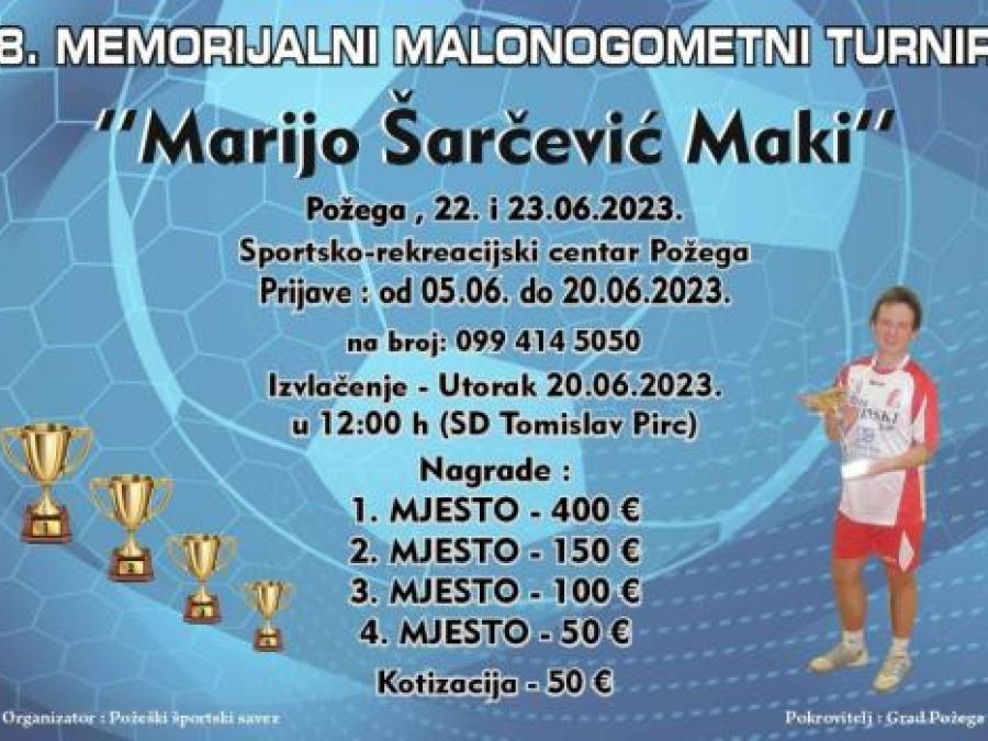 Počele prijave za 8. Memorijalni malonogometni turnir